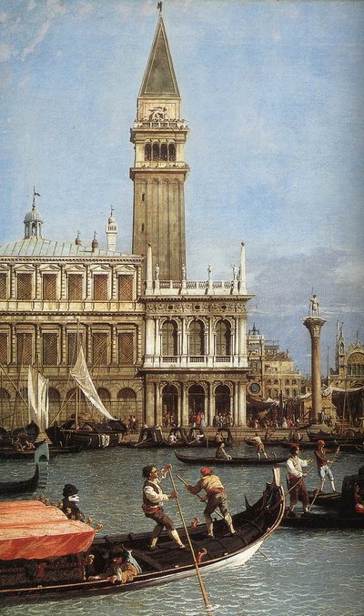Retorno del Bucentoro al Molo el día de la Ascensión (detalle) de Giovanni Antonio Canal